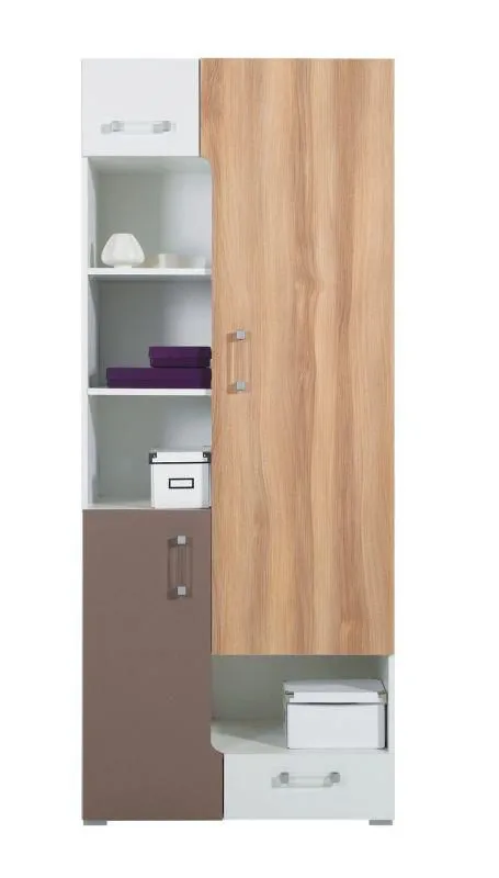 Schrank Kinderzimmer Braun / Weiß 195x80x40 cm Abbildung