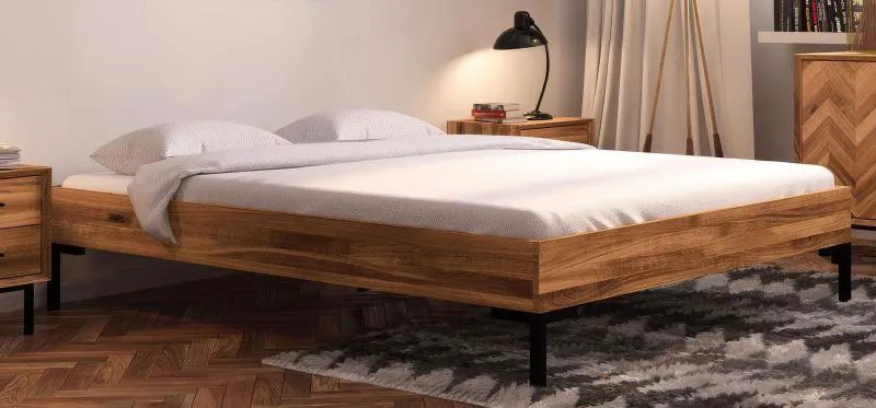 Einzelbett / Gästebett Kumeu 03 Kernbuche massiv geölt - Liegefläche: 90 x 200 cm (B x L)