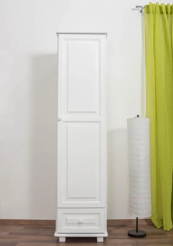 Dielenschrank Kiefer, Farbe: Weiß 190x47x60 cm Abbildung