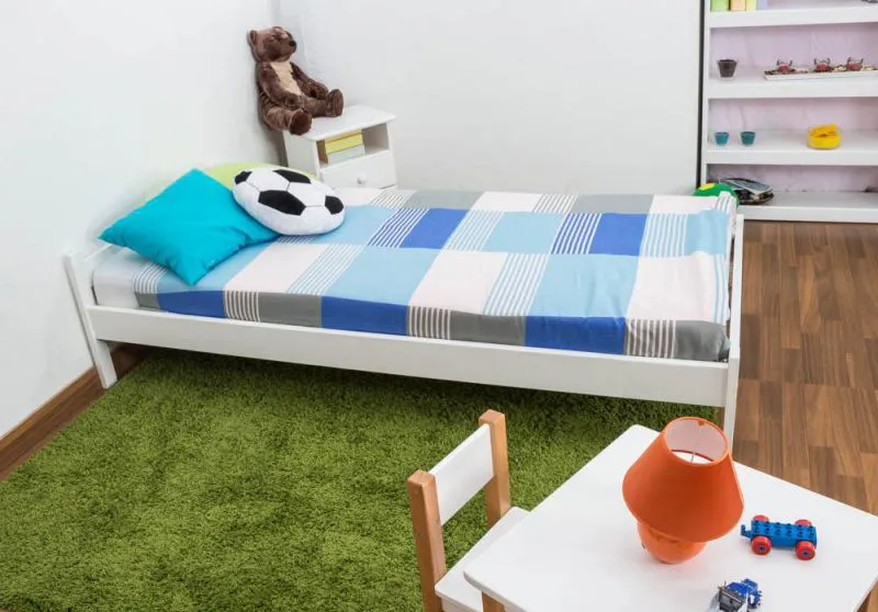 Bett Kiefer 90 x 200 cm Weiß Abbildung