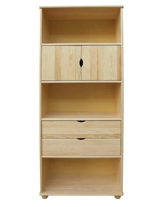 Bücherregal - 60 cm breit, Kiefer Holz-Massiv, Farbe: Natur Abbildung