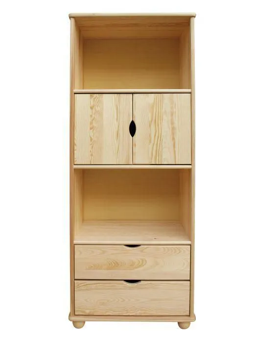 Bücherregal - 80 cm breit, Kiefer Holz-Massiv, Farbe: Natur Abbildung