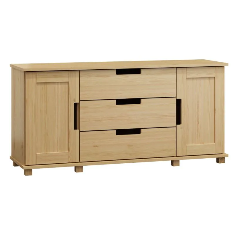 Kommode Kiefer massiv Vollholz natur 004 - Abmessung 80 x 160 x 42 cm (H x B x T)