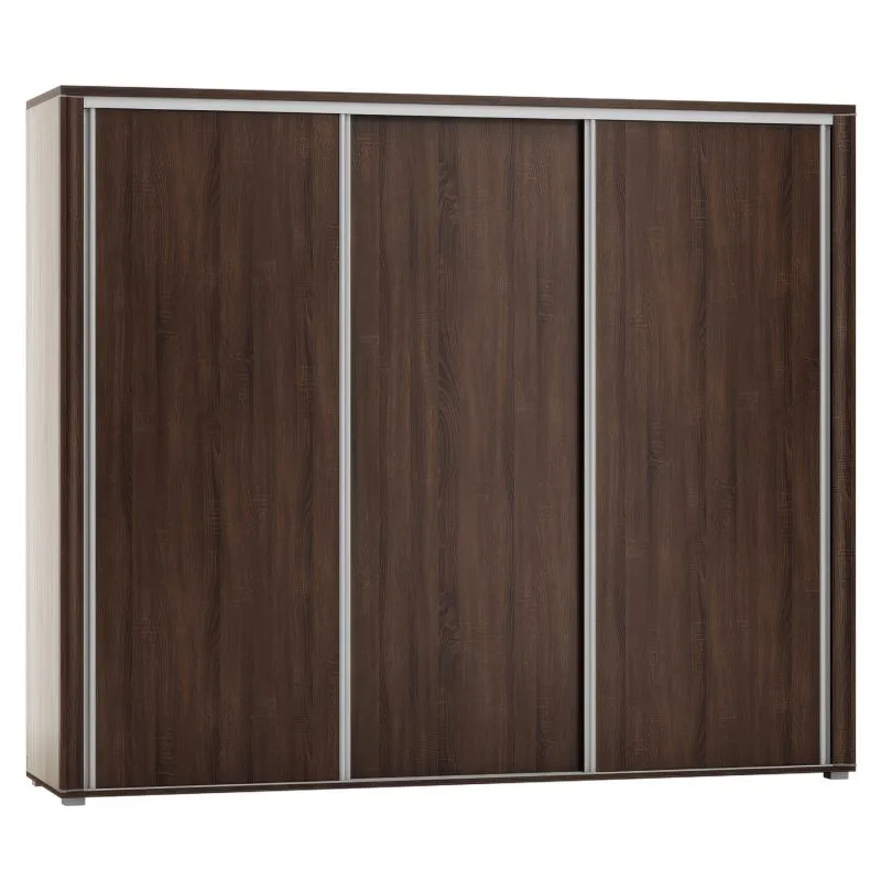 Schiebetürenschrank / Kleiderschrank Aitape 38, Farbe: Sonoma Eiche dunkel - Abmessungen: 188 x 240 x 60 cm (H x B x T)