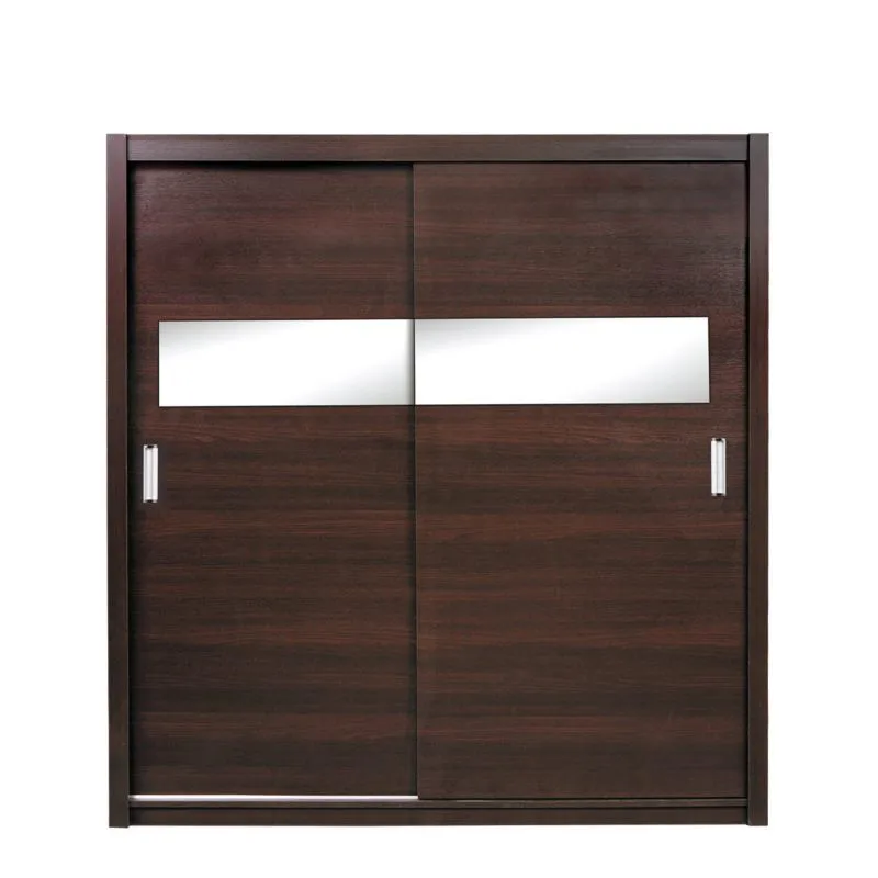 Schiebetürenschrank / Kleiderschrank Sepatan 06, Farbe: Wenge - Abmessungen: 210 x 170 x 60 cm (H x B x T)