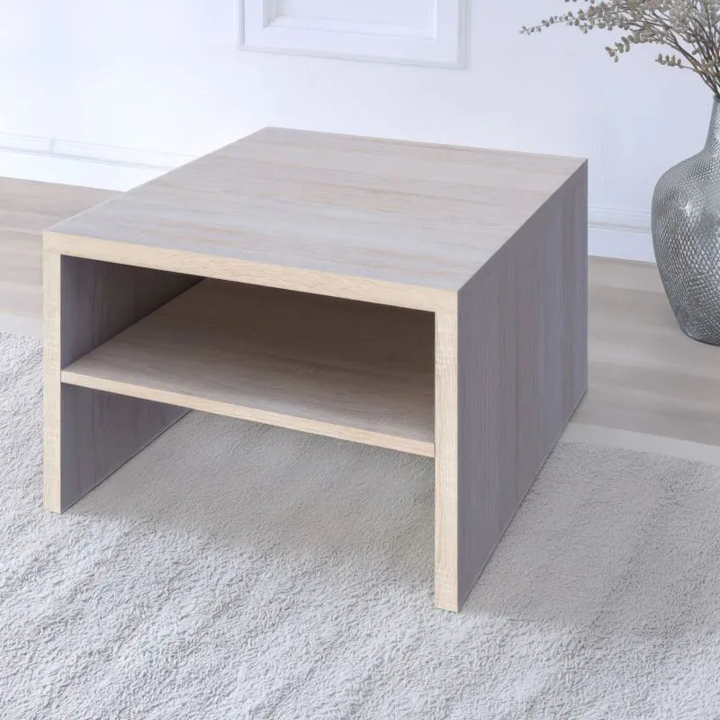 Couchtisch Kerowagi 16, Farbe: Sonoma Eiche - Abmessungen: 78 x 78 x 49 cm (B x T x H)