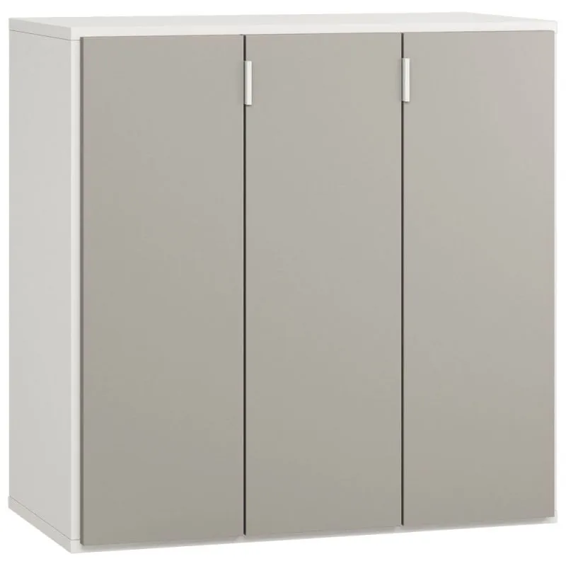 Kommode Bellaco 31, Farbe: Weiß / Grau - Abmessungen: 92 x 90 x 47 cm (H x B x T)