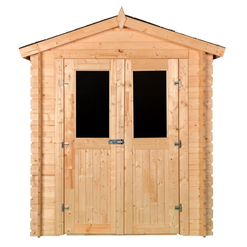 Holz-Gartenhaus 1,98 x 2,3 Meter (inkl. Dach) | Naturbelassen | Satteldach Abbildung