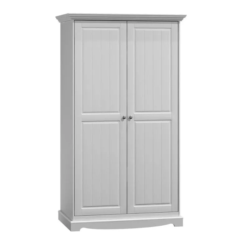 108 cm breiter Kleiderschrank mit 2 Türen | Farbe: Weiß Abbildung