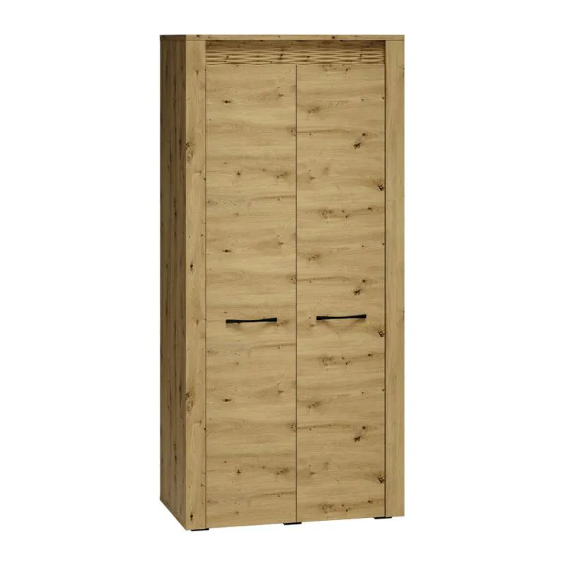 92 cm breiter Kleiderschrank mit 2 Türen | Farbe: Eiche Abbildung