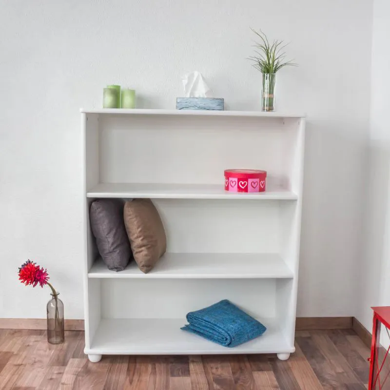 Standregal, 100 cm breit, Kiefer Holz-Massiv, Farbe: Weiß Abbildung