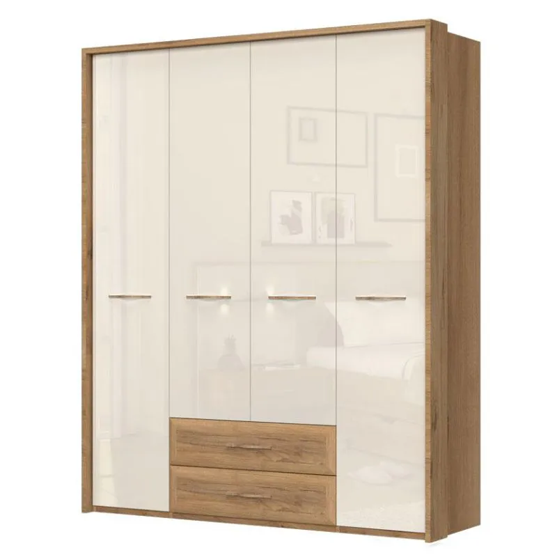 Kleiderschrank beige hochglanz Abbildung