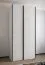 Schiebetürenschrank / Kleiderschrank | ABS-Kantenschutz | 2 Kleiderstangen | 6 Einlegeböden | 245,5 x 100 x 64 cm | 6 Fächer | Soft-Close | Farbe: Weiß