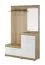 Garderobe Ellenbrook 01, Farbe: Eiche Riviera / Weiß - Abmessungen: 197 x 135 x 34 cm (H x B x T), mit drei Haken und einen Spiegel