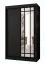 Kleiderschrank | Schwarz Matt | 1 Spiegeltür | 120 x 62 x 200 cm | 2 Kleiderstangen | Moderne Details | 5 Fächer | Zuverlässiges Gleitsysteme