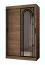 Kleiderschrank | Farbe: Walnuss Warmia | 5 Fächer | 2 Kleiderstangen | hochwertig Verarbeitet | 120 x 62 x 200 cm | Schiebetürenschrank | Spiegeltür | modernes Design