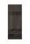Kleiderschrank mit zwei Glastüren im Aluminiumrahmen Neiafu 86, Farbe: Kaschmir, inkl. Innenbeleuchtung, Maße: 224 x 92 x 56 cm, drei Einlegeböden