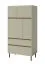 Eleganter Schrank Fricourt 05, Mintgrün / Eiche dunkel, 165 x 80 x 40 cm, mit 6 Fächern und 2 Schubladen, ABS-Kanten, exakte Konstruktion, langlebig