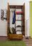 Schmaler Kleiderschrank | 2 Drehtüren | 1 Schublade | 4 Fächer | mit Kleiderstange | 80 cm breit | Massivholz | Farbe: Eiche Abbildung