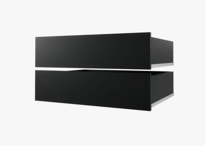 2 x Schrankschubladen, Farbe: Schwarz
