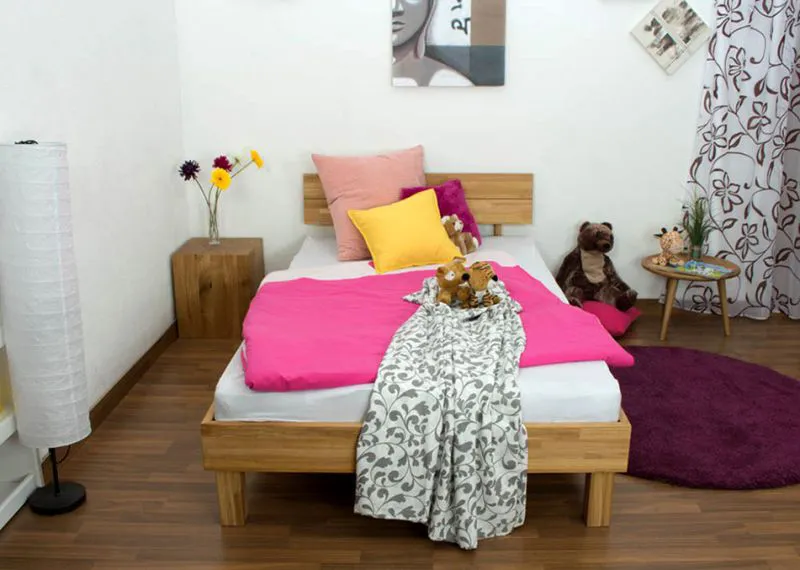 Bett 120 x 200 cm Eiche geölt Abbildung