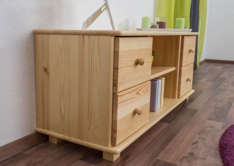 TV-Kommode Massivholz Farbe: Natur 55x118x47 cm Abbildung