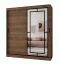 Schiebetürenschrank | Farbe: Walnuss Warmia | 10 Fächer | 2 Kleiderstangen | hochwertig Verarbeitet | 180 x 62 x 200 cm | Kleiderschrank | Spiegeltür | modernes Design
