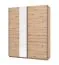 Schiebetürenschrank | Farbe: Eiche Artisan | 1 Spiegeltür | 2 Kleiderstangen | 2 Fächer | Kleiderschrank | ABS-Kanten | Maße: 145,5 x 60 x 217,5 cm