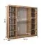 Schiebetürenschrank / Kleiderschrank Signalkuppe 19, Farbe: Schwarz, 2 Meter breit, zwei Kleiderstangen, 10 Fächer, eine Spiegeltür