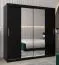 200 cm breiter Kleiderschrank mit 10 Fächern und 2 Türen | Farbe: Schwarz Abbildung