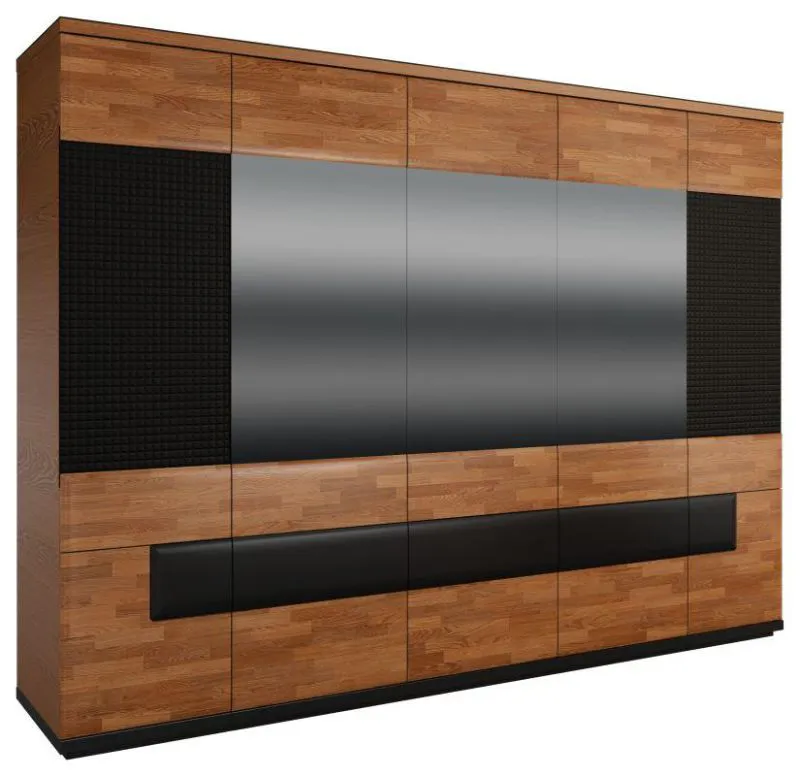 Kleiderschrank Walnuss / Schwarz 210x285x62 cm Abbildung
