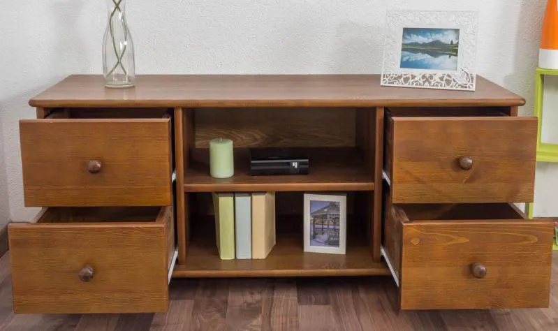 TV-Schrank Landhausstil Massivholz Farbe: Eiche 55x136x47 cm Abbildung