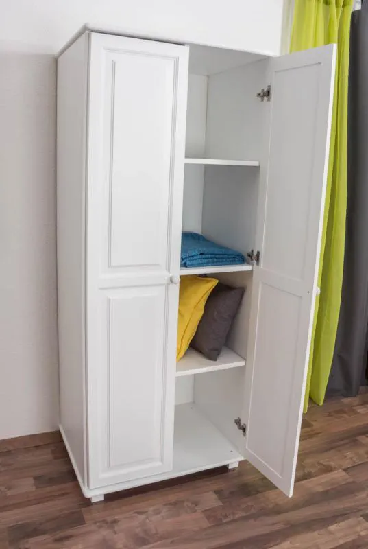 Kiefer-Kleiderschrank A-Qualität, Farbe: Weiß 190x80x60 cm Abbildung