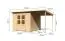 Gartenhaus SET naturbelassen mit Anbaudach, Grundfläche: 5,74m²