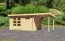 Gartenhaus SET mit Anbaudach & Doppelflügeltür, Farbe: Natur, Grundfläche: 10,36 m²