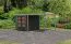Anbaudach-Gartenhaus aus nordischer Fichte in anthrazit/graualuminium, Trapezblechdach, metallverstärkte-Ecken, Doppelflügeltür, 2,09 × 2,13 m