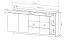 Kommode | Farbe: Eiche Gold Craft / Anthrazit | 2 Glastüren | 1 Holztür | 155 x 44 x 94 cm | 5 Fächer | Sideboard | griffloses System | ABS-Kanten