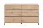 Kommode | 6 Schubladen | Farbe: Eiche Artisan | modernes Design | ABS-Kanten | Beine: Schwarz | Maße: 157 x 40 x 90 cm | gut kombinierbar