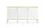 Sideboard / Kommode sechs Fächer Breckenridge 04, Farbe: Weiß, Soft-Close-System, Maße: 88 x 170 x 40 cm, mit drei Türen, Push-to-open Funktion