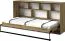 Schrankbett / Jugendbett Garian 20 horizontal, Farbe: Eiche / Weiß - Liegefläche: 90 x 200 cm (B x L)