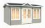 Gartenhaus G217 Lichtgrau inkl. Fußboden - 44 mm Blockbohlenhaus, Grundfläche: 10,00 m², Satteldach