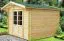 Holz-Gartenhaus 2,98 x 2,48 Meter (inkl. Dach) | Naturbelassen | Satteldach | 34 mm Blockbohlen-Haus Abbildung