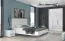 Kleiderschrank | 3 Drehtüren | 2 Schubladen | 4 Fächer | mit 2 Kleiderstangen | 142 cm breit | Farbe: Weiß Abbildung