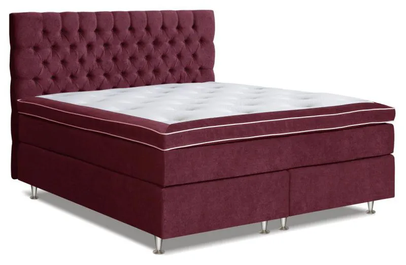 Boxspringbett 200 x 200 cm Rot Abbildung