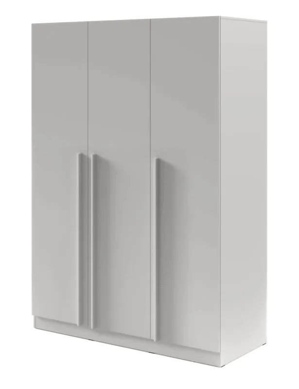 3-türiger Kleiderschrank | Farbe: Platingrau |mit 2 Schubladen | 1 Kleiderstange | 150 x 61 x 210 cm | 6 Einlegeböden | ABS-Kanten | Edegem 02