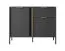 Schmales Sideboard mit zwei Türen Raoued 04, Farbe: Anthrazit - Abmessungen: 81 x 103 x 39,5 cm (H x B x T)