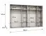 Kleiderschrank | Farbe: Schwarz | Schlafzimmerschrank mit Spiegel | Soft-Close-Funktion | Griffe: Kaschmir | Maße: 300 x 52 x 202 cm | ABS-Kanten | 4 Fächer | 4 Kleiderstangen
