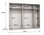 Drehtürenschrank / Kleiderschrank | Farbe: Weiß | 3 Fächer | Soft-Close | Griffe: Gold | Schlafzimmerschrank mit Spiegel | Maße: 250 x 52 x 202 cm | ABS-Kanten