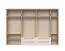 Drehtürenschrank mit Rahmen Neiafu 55, Farbe: Kaschmir, vier Schubladen, acht Einlegeböden, Maße: 226 x 322 x 60 cm, vier Kleiderstangen, für Schlafzimmer