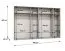 Drehtürenschrank / Kleiderschrank Korab 160, Farbe: Schwarz, 3 Meter breit, Soft-Close-Funktion, vier Fächer, vier Kleiderstangen, Griffe: Schwarz